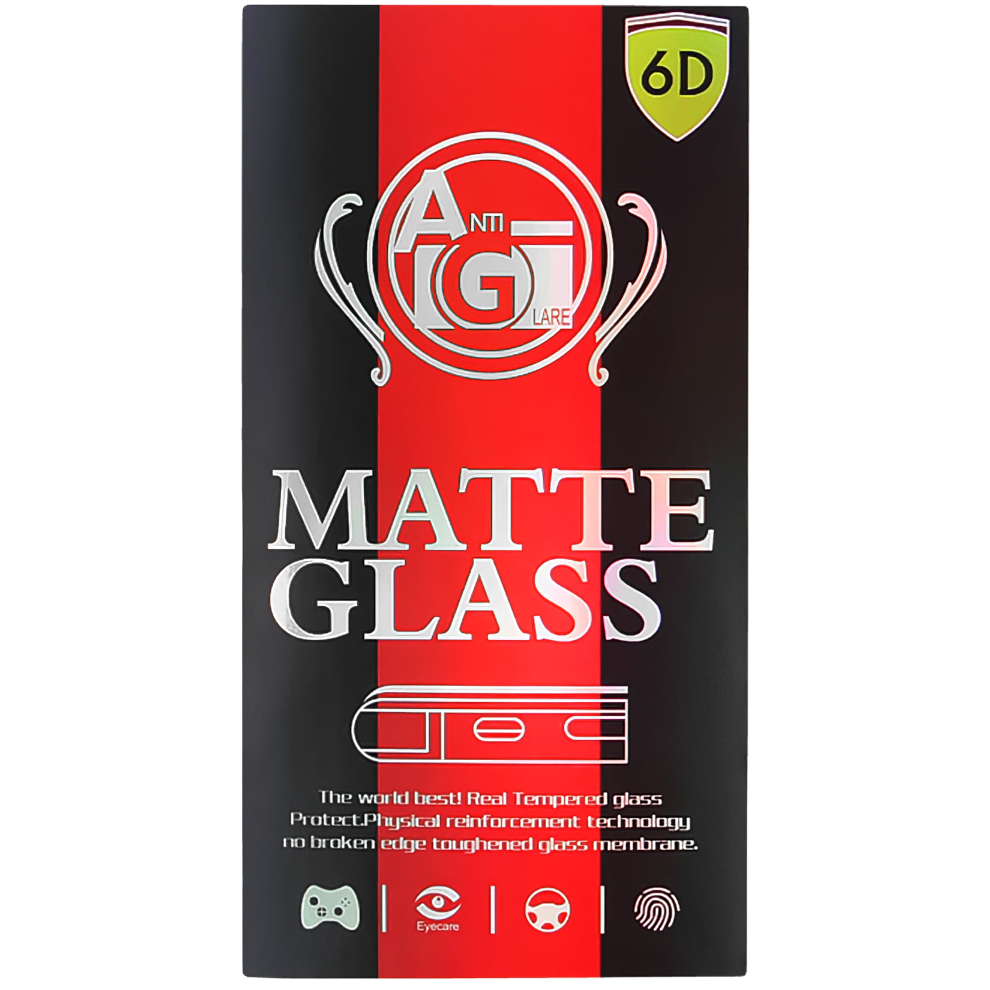 OEM Matte Screen Protector for Samsung Galaxy A13 A135 / A13 5G A136, Glass Shielded, Full Glue, 6D, Black 