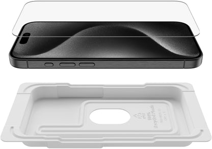 Belkin ScreenForce TemperedGlass Screen Protector for Apple iPhone 15 Pro, Tempered Glass, Full Glue OVA137zz