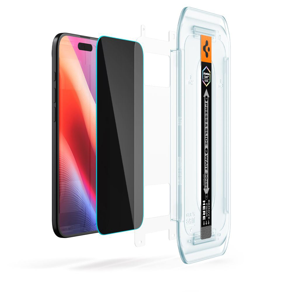 Spigen GlastR EZ FIT Privacy Screen Protector for Apple iPhone 17 Air, Tempered Glass, Full Glue, Set of 2 Pieces