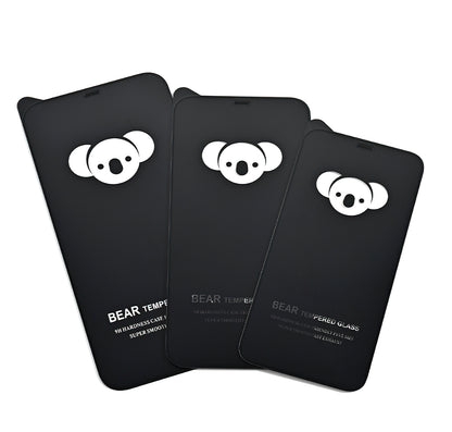 Bear HD Screen Protector Film for Apple iPhone 15 Pro, Tempered Glass, Full Glue, Black