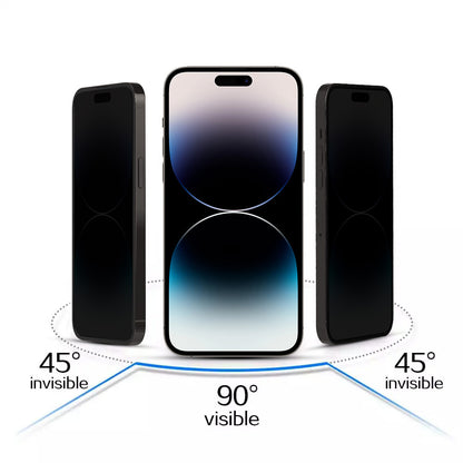 Tel Protect 10X Plus Titanium Privacy Screen Protector for Apple iPhone 17 / 16 Pro, Tempered Glass, Full Glue