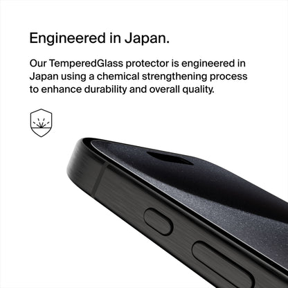 Belkin ScreenForce TemperedGlass Screen Protector for Apple iPhone 15 Pro, Tempered Glass, Full Glue OVA137zz