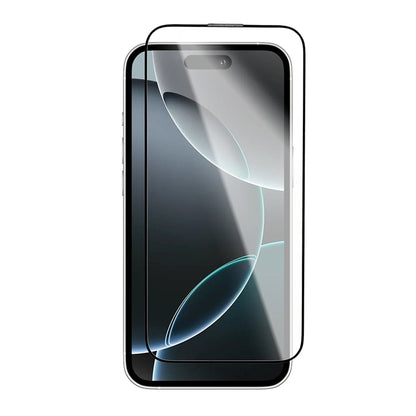 Blueo Crystal Anti-Scratch Screen Protector for Apple iPhone 16 / 15, Tempered Glass, Full Glue, Black