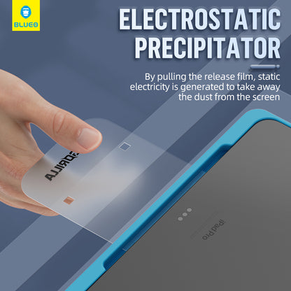 Blueo HD Applicator Pro Screen Protector Film for Apple iPad 10.2 (2021) / 10.2 (2020) / 10.2 (2019), Tempered Glass, Full Glue