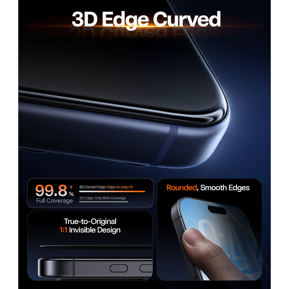 Torras OrigArmor Screen Protector for Apple iPhone 18 Pro / 17 Pro, Tempered Glass, Full Glue