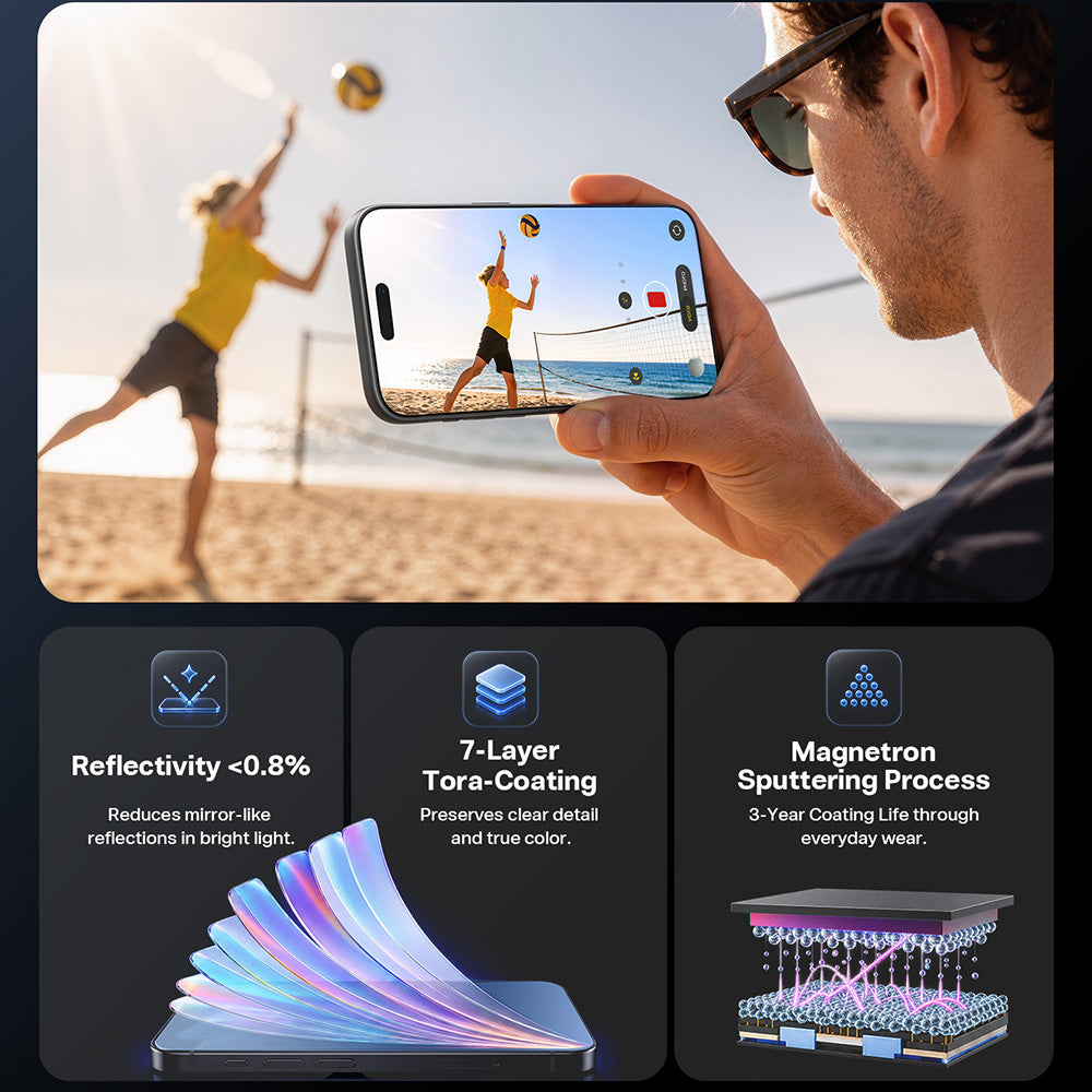 Torras OrigArmor Screen Protector for Apple iPhone 18 Pro / 17 Pro, Tempered Glass, Full Glue