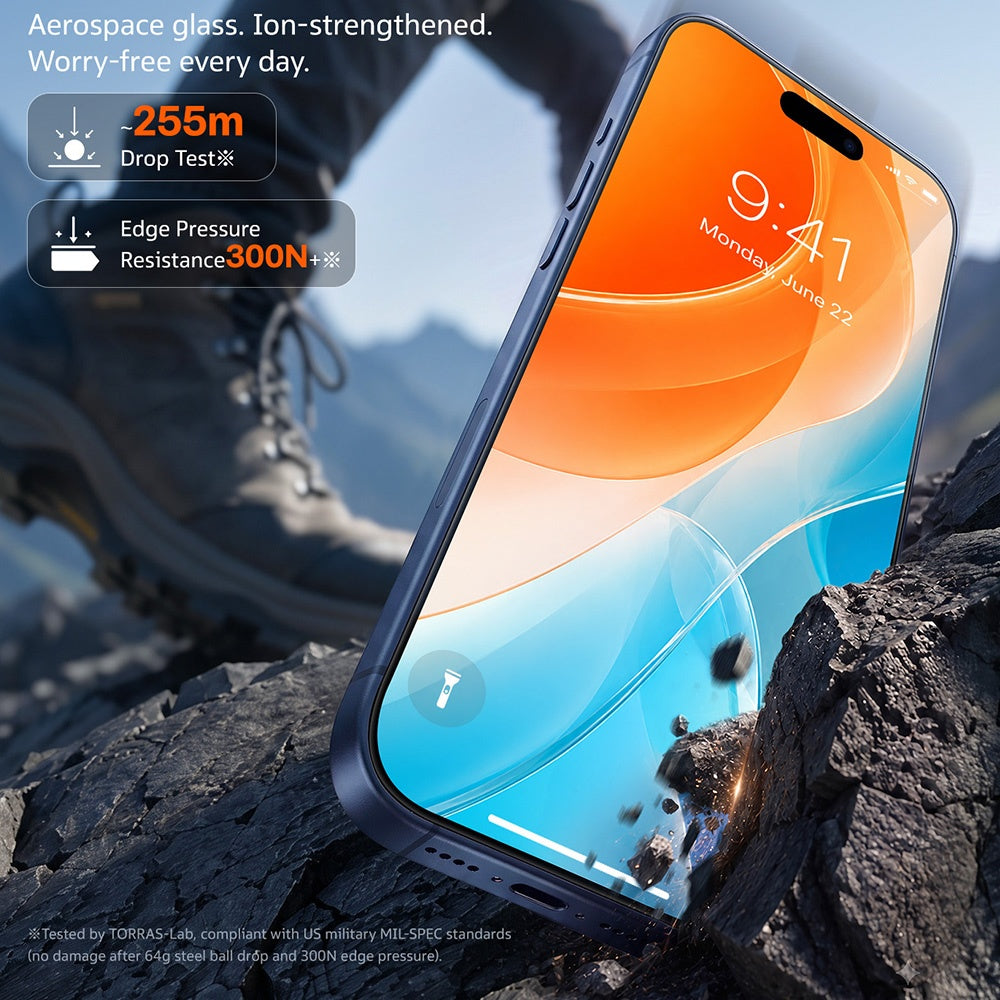 Torras Sunview AR Screen Protector Film for Apple iPhone 18 Pro / 17 Pro, Tempered Glass, Full Glue