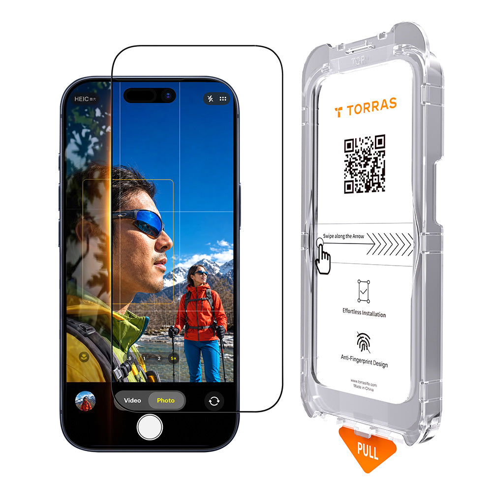 Torras Sunview AR Screen Protector Film for Apple iPhone 18 Pro / 17 Pro, Tempered Glass, Full Glue