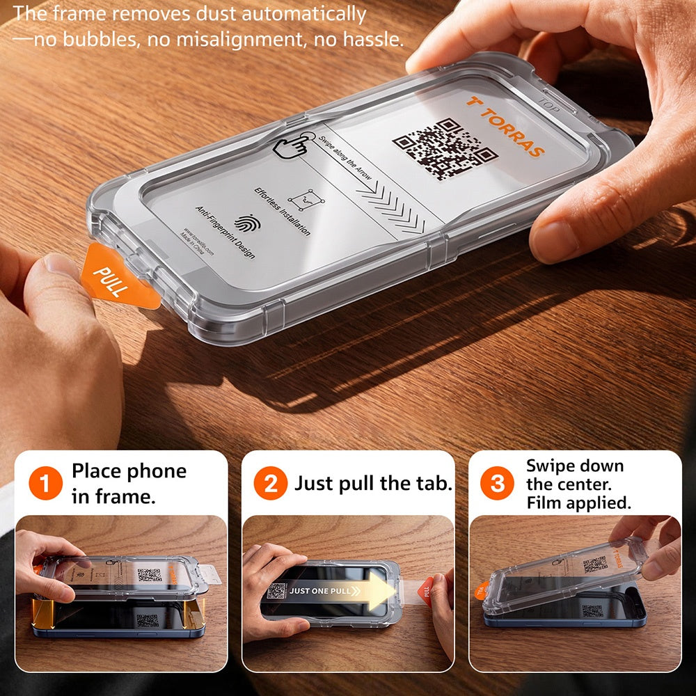 Torras Sunview AR Screen Protector Film for Apple iPhone 18 Pro / 17 Pro, Tempered Glass, Full Glue