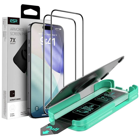ESR Armorite UltraFit Screen Protector for Apple iPhone 17 Air, Tempered Glass, Full Glue, 2-Piece Set, Black
