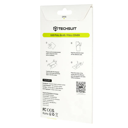 Techsuit Exterior Screen Protector Film for Samsung Galaxy Z Fold8 Ultra F971, Tempered Glass, Full Glue, 111D, Black