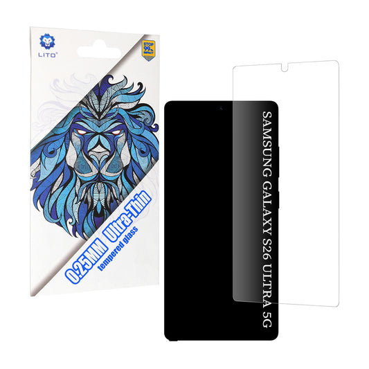 Lito Classic Ultra Thin Screen Protector for Samsung Galaxy S26 Ultra, Tempered Glass, Full Glue, 2.5D