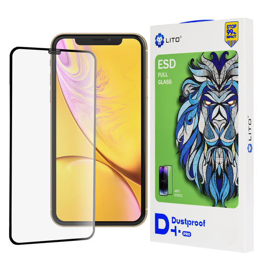 Lito D+ Pro Dustproof Screen Protector for Apple iPhone 11 / XR, Tempered Glass, Full Glue, Black