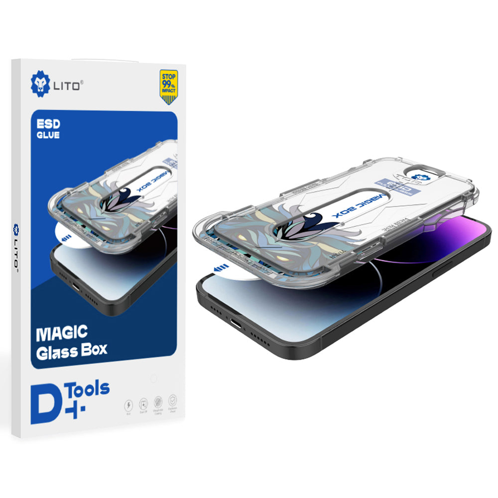 Lito Magic Glass Box D+ Tools Screen Protector for Apple iPhone 16 Plus, Tempered Glass, Full Glue