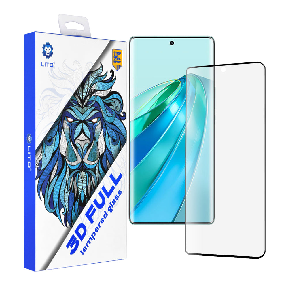Lito Screen Protector for Honor X9a, Tempered Glass, Full Glue, 3D, Black