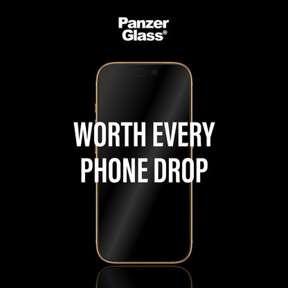 PanzerGlass Ultra-Wide Fit Stealth Fastfit Screen Protector for Apple iPhone 17 Air, Tempered Glass, Full Glue, Black