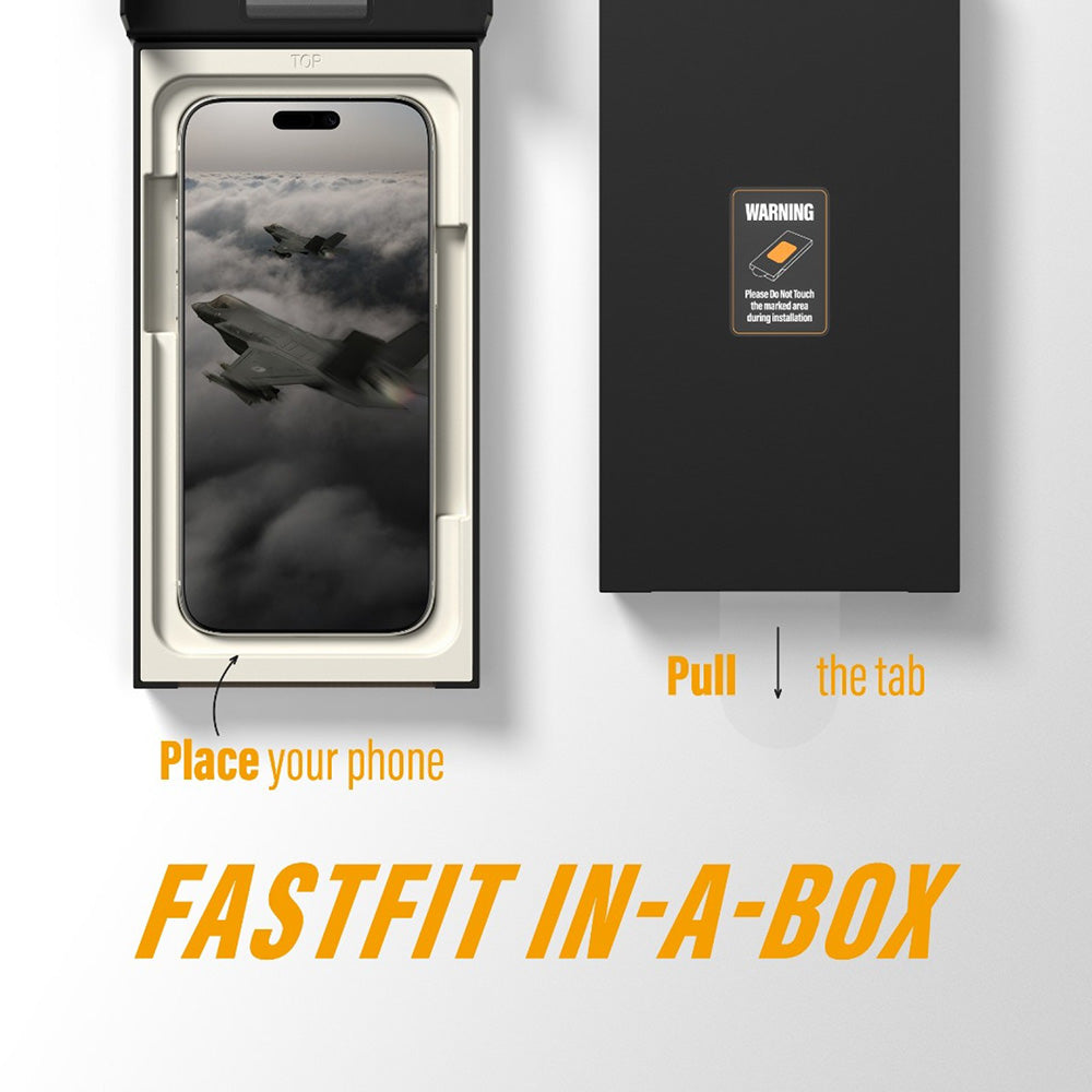 PanzerGlass Ultra-Wide Fit Stealth Fastfit Screen Protector for Apple iPhone 17 Pro Max, Tempered Glass, Full Glue, Black