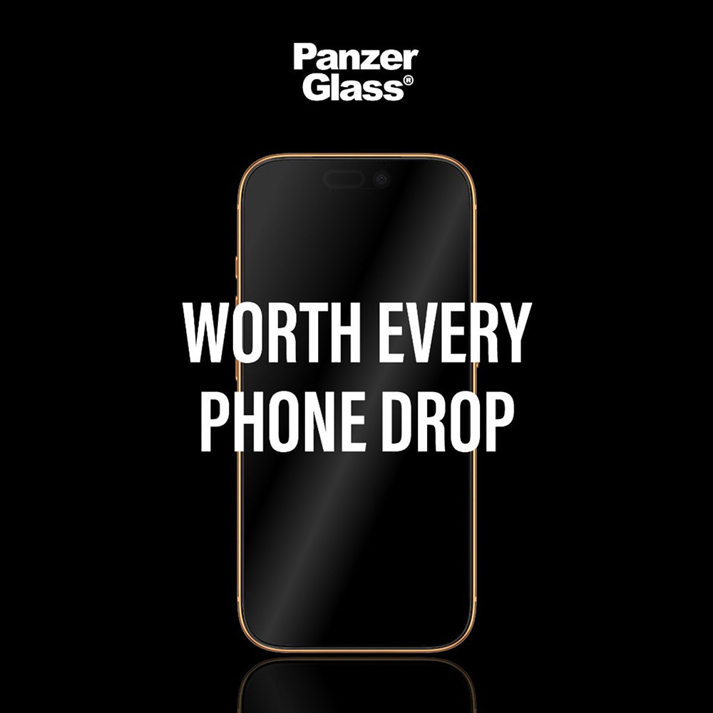 PanzerGlass Ultra-Wide Fit Stealth Fastfit Screen Protector for Apple iPhone 17 Pro Max, Tempered Glass, Full Glue, Black
