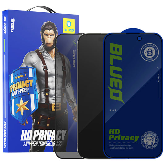 Blueo Anti-Peep Privacy Screen Protector for Apple iPhone 11 / XR, Tempered Glass, Full Glue