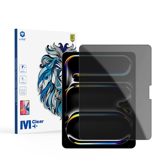 Lito Classic Privacy Screen Protector for Apple iPad Air 13 (2026) / Pro 13 (2025), Tempered Glass, Full Glue, 2.5D