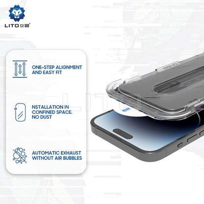 Privacy Screen Protector Lito Magic Glass Box D+ Tools for Apple iPhone 16 Pro, Tempered Glass, Full Glue