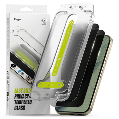 Ringke Easy Slide Privacy Screen Protector for Google Pixel 11 Pro / 10 Pro / 9 Pro, Tempered Glass, Full Glue, Set of 2 pieces