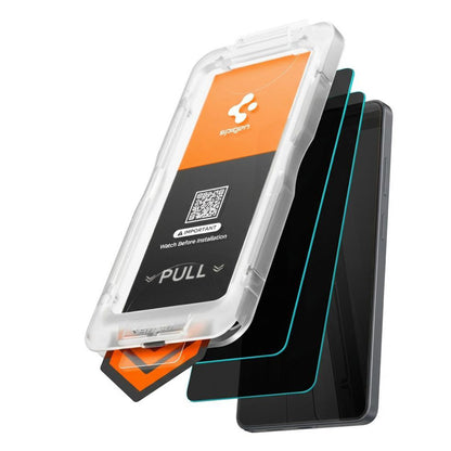 Spigen GlastR EZ FIT Pro HD Privacy Screen Protector for Samsung Galaxy S26 Plus S947, Tempered Glass, Full Glue, Set of 2 pieces AGL11085