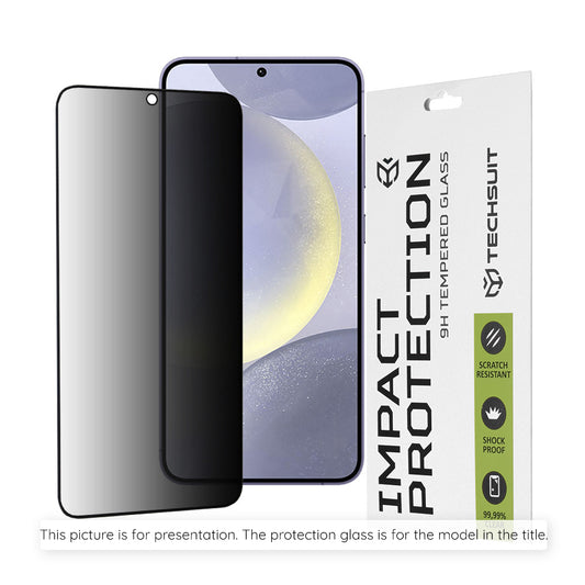 Privacy Techsuit Screen Protector for Oppo A6 4G, Tempered Glass, Full Glue, 111D