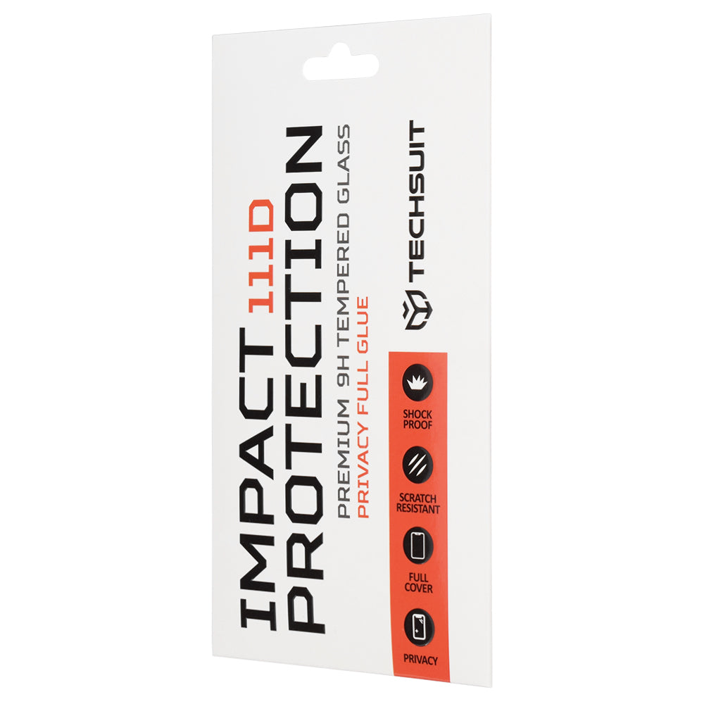 Privacy Techsuit Screen Protector for Xiaomi Poco X8 Pro Max, Tempered Glass, Full Glue, 111D