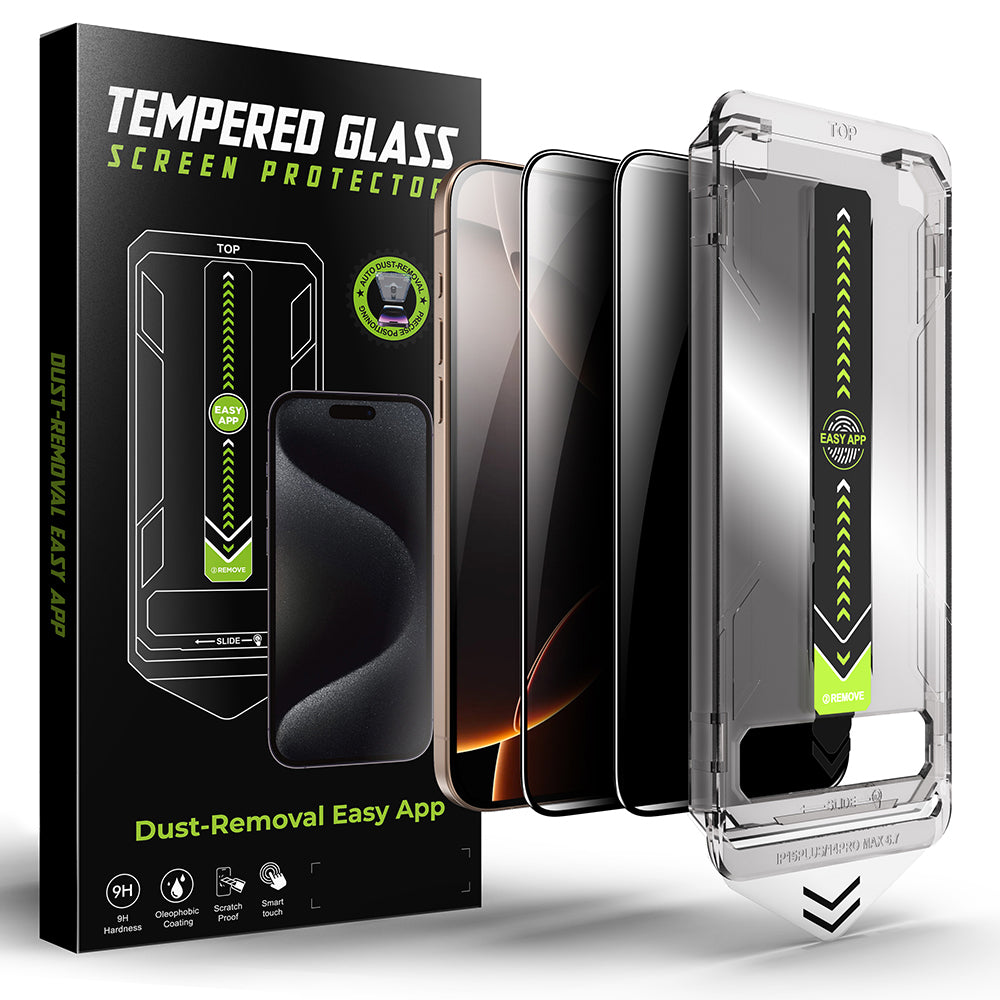 Privacy Screen Protector Techsuit TitanGlass for Apple iPhone 12 / 12 Pro, Tempered Glass, Full Glue, Set of 2 pieces