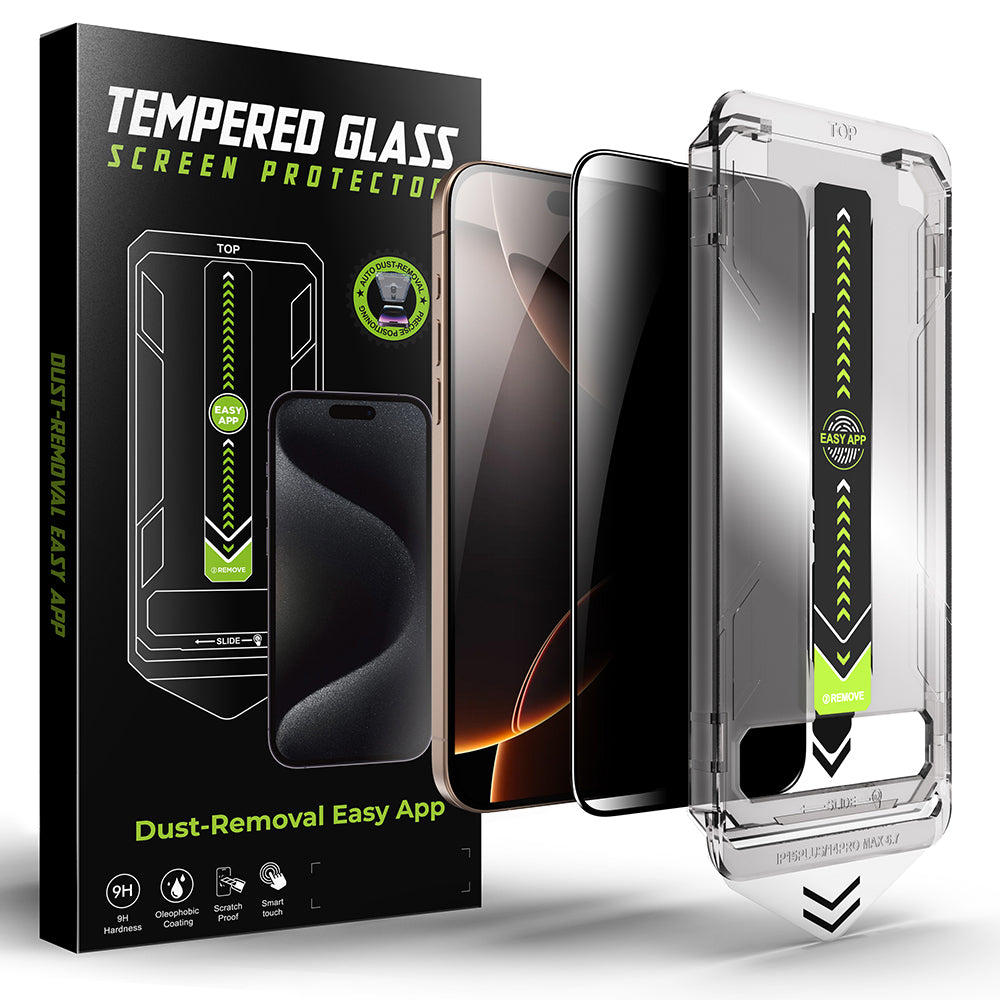 Privacy Screen Protector Techsuit TitanGlass for Apple iPhone 14 Pro, Tempered Glass, Full Glue