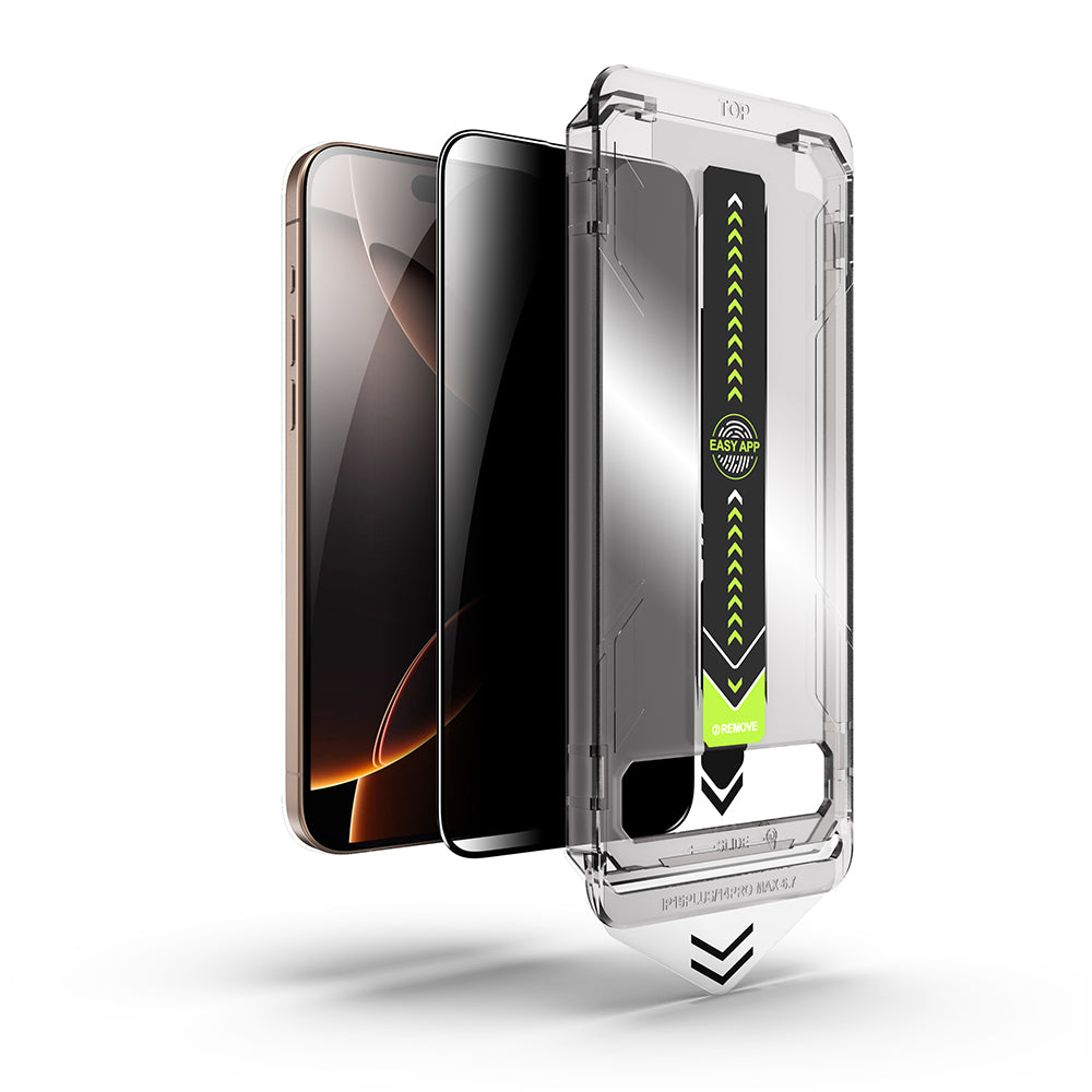 Privacy Screen Protector Techsuit TitanGlass for Apple iPhone 16 Pro Max, Tempered Glass, Full Glue