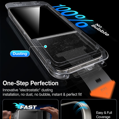 Privacy Screen Protector Torras GlassGo Install Master for Apple iPhone 16 Plus, Tempered Glass, Full Glue