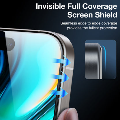 Privacy Screen Protector Torras GlassGo Install Master for Apple iPhone 16 Pro, Tempered Glass, Full Glue