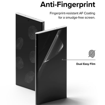 Ringke Dual Easy Screen Protector for Samsung Galaxy S22 Ultra 5G S908, Plastic, Set of 2 Pieces