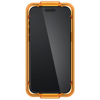 Spigen GlastR Align Master Screen Protector for Apple iPhone 15 Plus, Tempered Glass, Full Glue, Set of 2 pieces, Black AGL06886