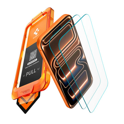 Spigen GlastR AlignMaster S Screen Protector for Apple iPhone 18 Pro / 17 Pro, Tempered Glass, Full Glue, Set of 2 pieces AGL10105