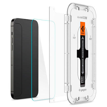 Spigen GlastR EZ FIT Screen Protector for Apple iPhone 14 Pro, Tempered Glass, Full Glue, Set of 2 Pieces