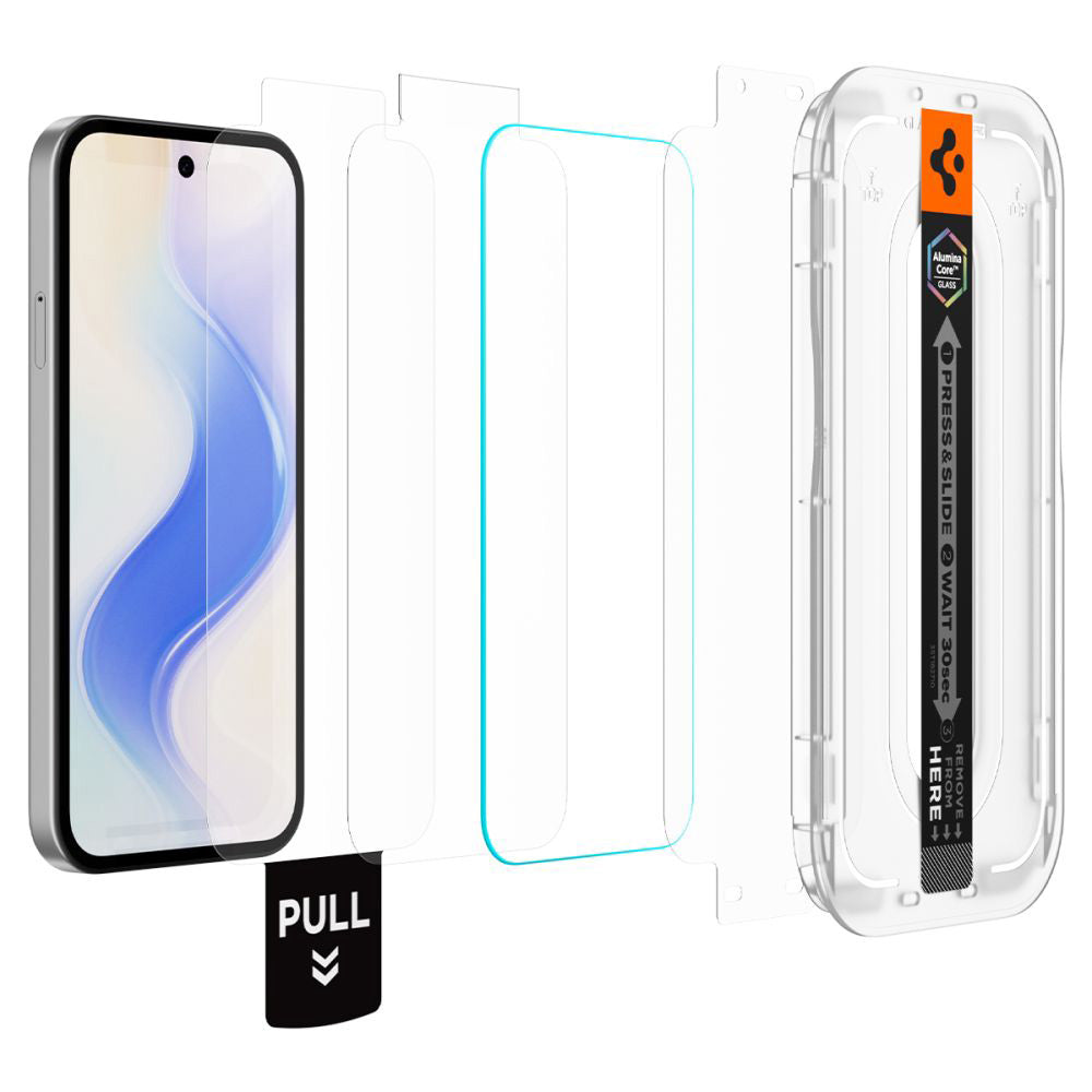 Spigen GlastR EZ FIT Pro HD Screen Protector for Google Pixel 10a, Tempered Glass, Full Glue, Set of 2 pieces AGL11364