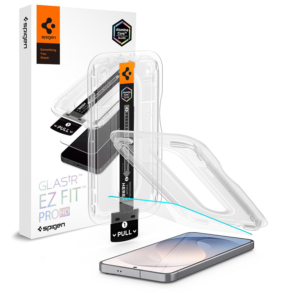 Spigen GlastR EZ FIT Pro HD Screen Protector for Samsung Galaxy S26 FE S741, Tempered Glass, Full Glue AGL11996