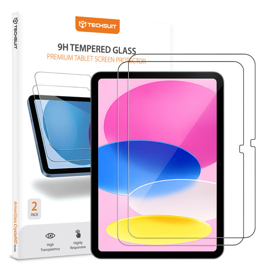 Techsuit ArmorGlass CrystalHD Screen Protector for Apple iPad (2025) / (2022), Tempered Glass, Full Glue, Set of 2 Pieces