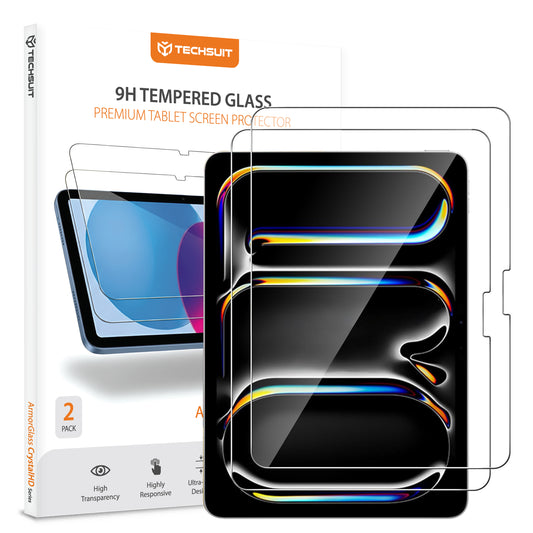 Techsuit ArmorGlass CrystalHD Screen Protector for Apple iPad Air 13 (2025), Tempered Glass, Full Glue, Set of 2 Pieces