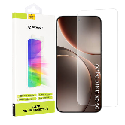 Techsuit Clear Vision Screen Protector for Oppo Find X9, Tempered Glass, Full Glue
