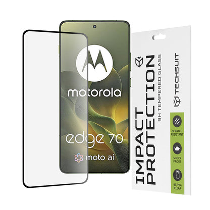 Techsuit Screen Protector for Motorola Edge 70, Tempered Glass, Full Glue, 111D, Black