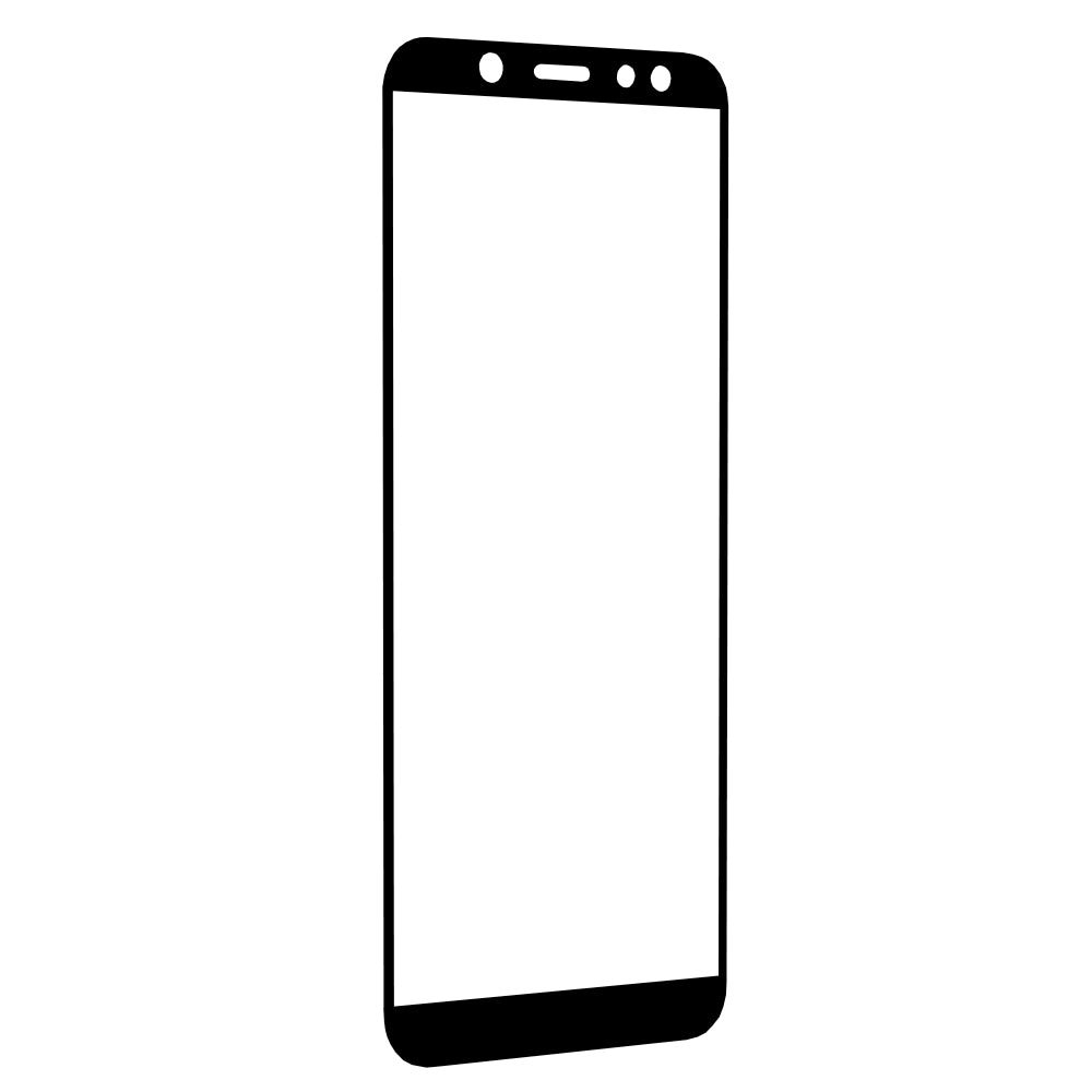 Techsuit Screen Protector Film for Samsung Galaxy A6 (2018) A600, Tempered Glass, Full Glue, 111D, Black