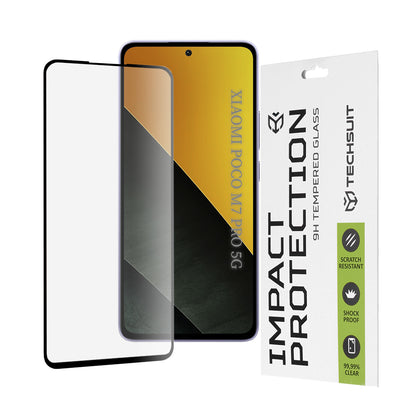 Techsuit Screen Protector Film for Xiaomi Poco M7 Pro 5G, Tempered Glass, Full Glue, 111D, Black