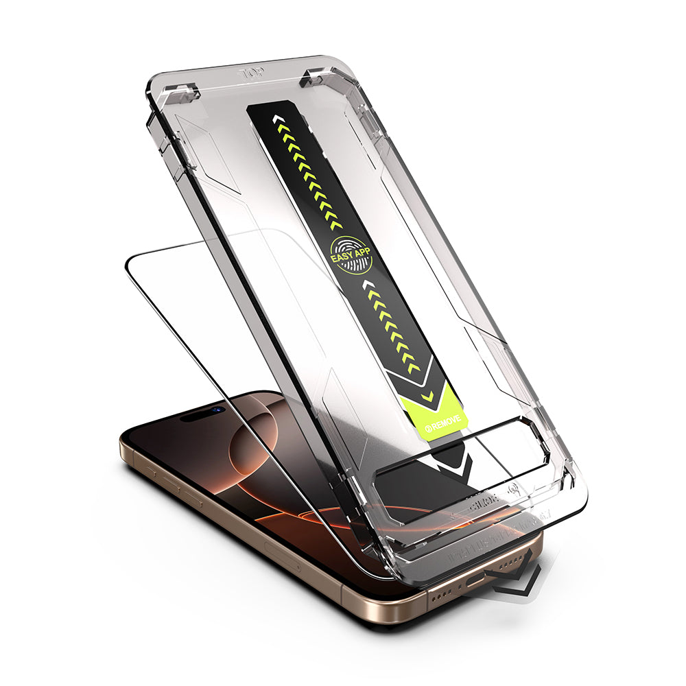 Techsuit TitanGlass Screen Protector for Apple iPhone 14 Plus / 13 Pro Max, Tempered Glass, Full Glue, Black