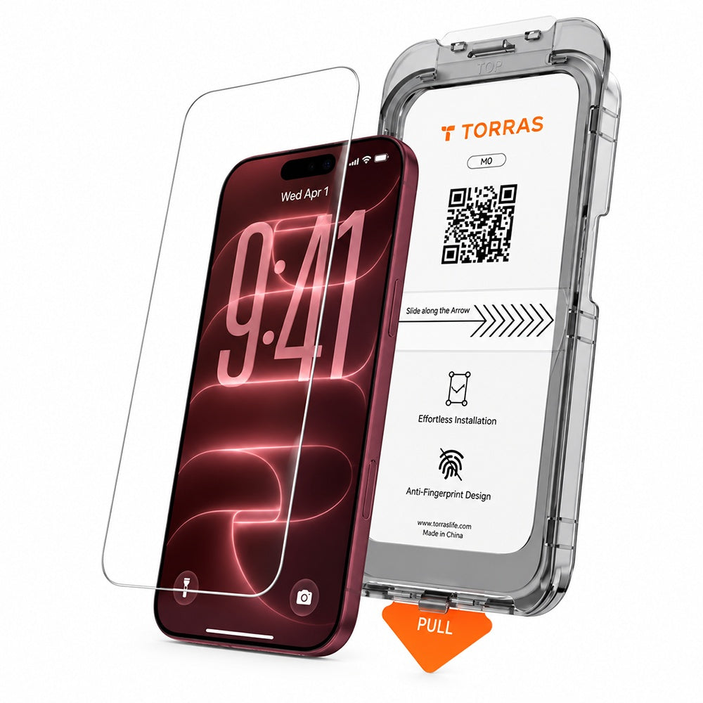 Torras HD Screen Protector Film for Apple iPhone 18 Pro Max / 17 Pro Max, Tempered Glass, Full Glue