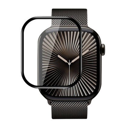 Blueo High Molecule Protective Film for Apple Watch Series 10 42mm, Tempered Glass, Black