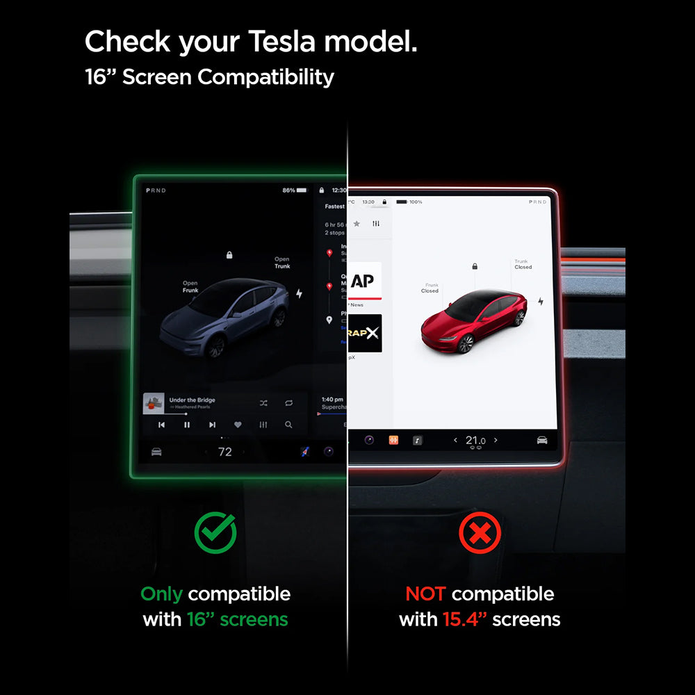 Spigen GlastR EZ FIT Anti-Glare Screen Protector for Tesla Y 2026 Premium / Performance Navigation, Tempered Glass AGL10819